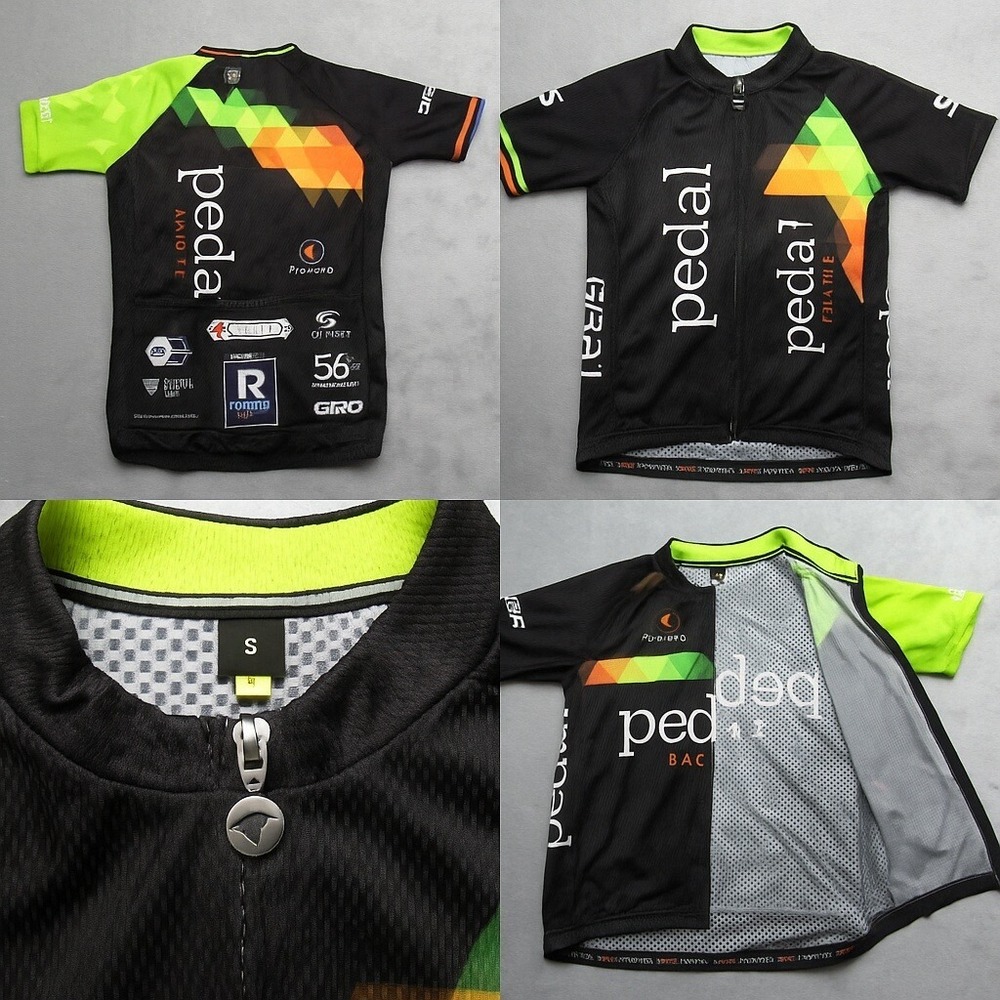 Pactimo Pedal Racing Cycling Jersey‎ Unisex Small Black Short Sleeve Full Zip